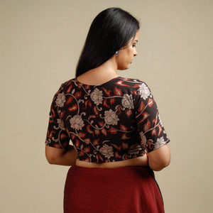 Brown - Kalamkari Printed Cotton Stitched Blouse