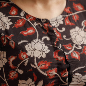 Brown - Kalamkari Printed Cotton Stitched Blouse