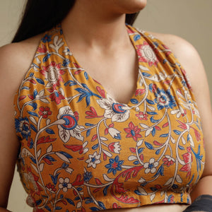 Brown - Kalamkari Printed Cotton Stitched Blouse