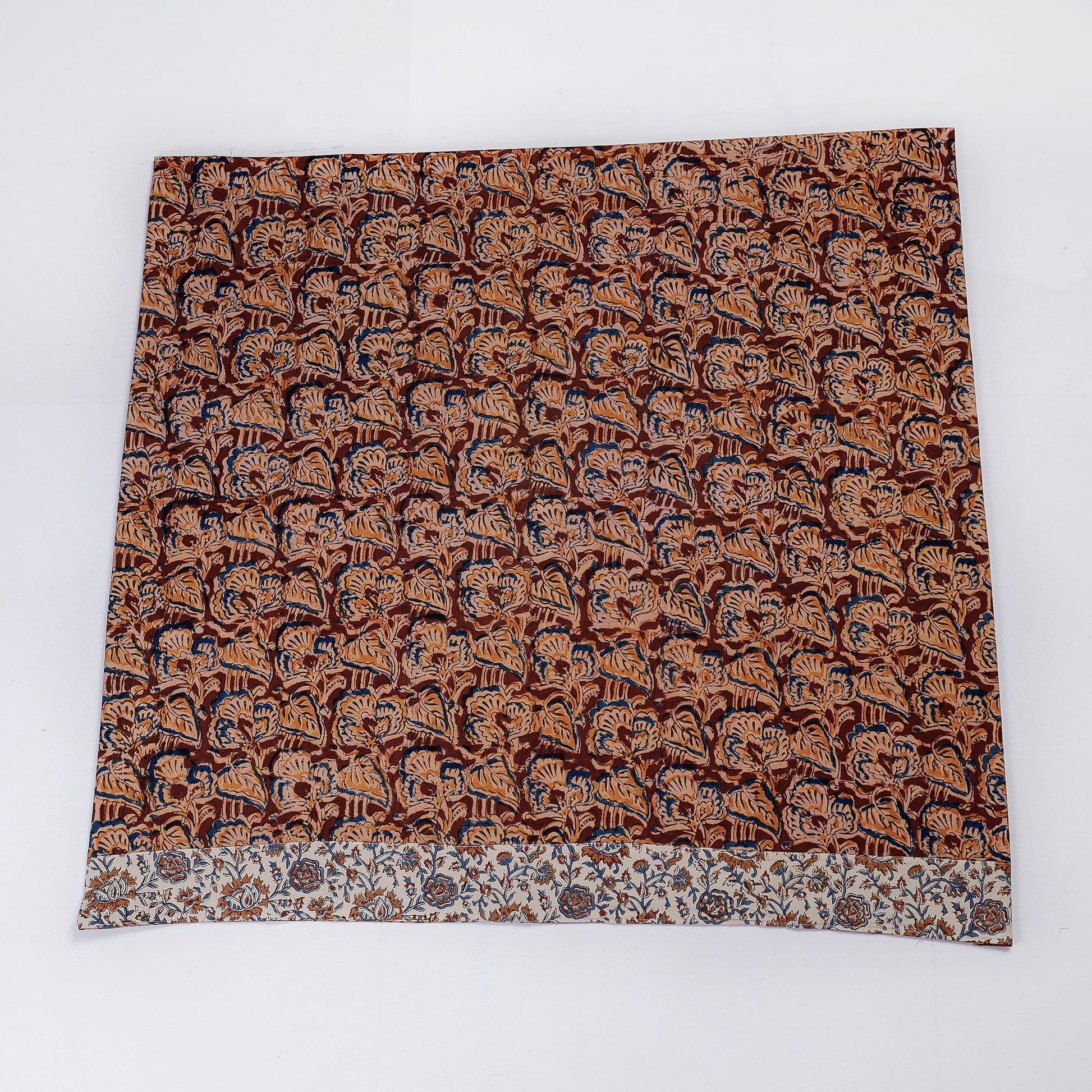 Brown - Rangoli Kalamkari Block Printed Cotton Blouse Piece