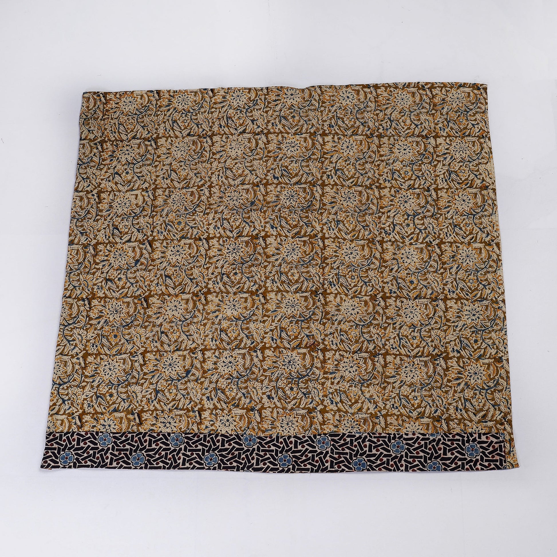 Brown - Rangoli Kalamkari Block Printed Cotton Blouse Piece