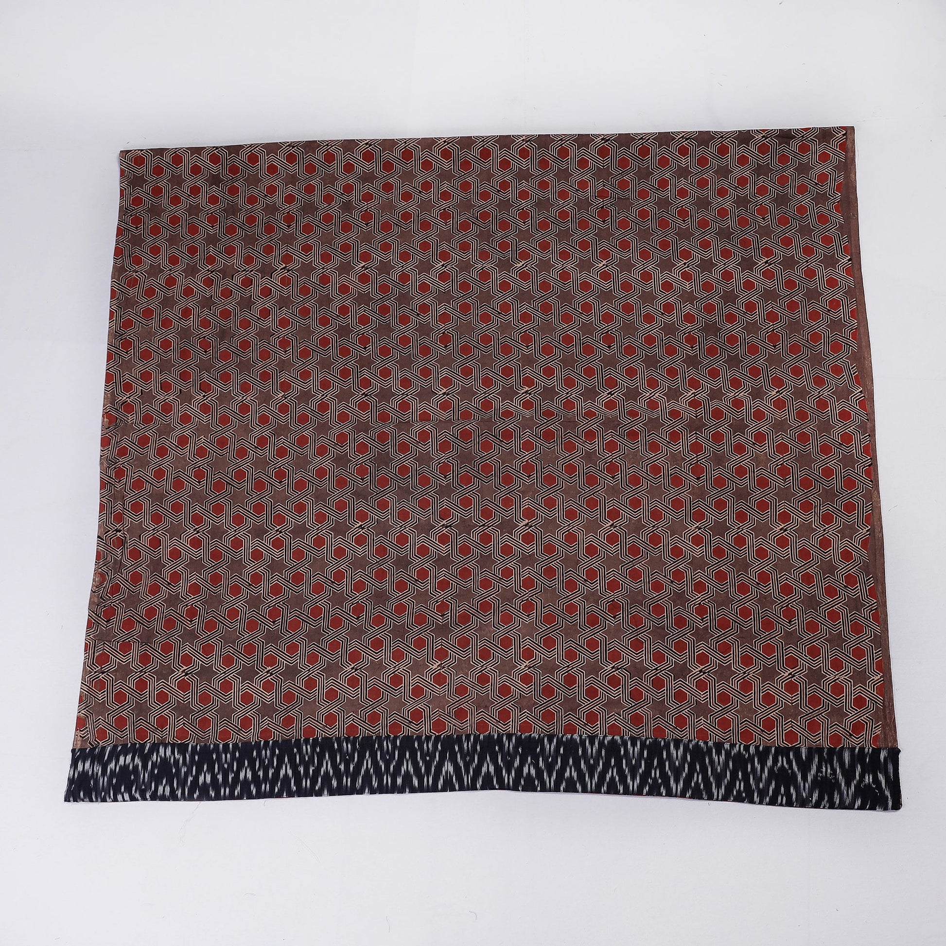 Brown - Rangoli Ajrakh Block Printing Cotton Blouse Piece