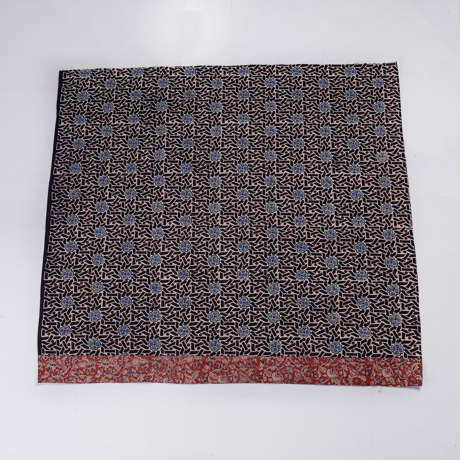 Black - Rangoli Ajrakh Block Printing Cotton Blouse Piece