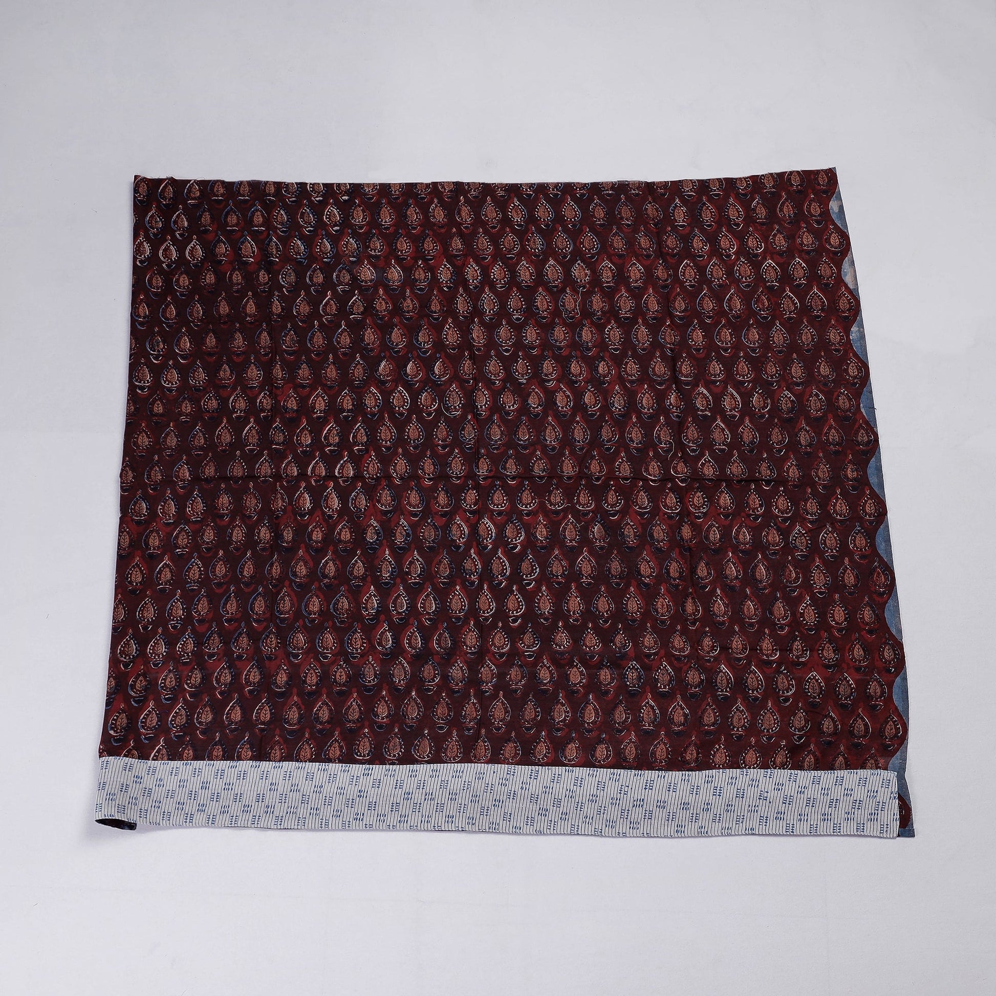 Brown - Rangoli Bagru Block Printing Chanderi Silk Blouse Piece