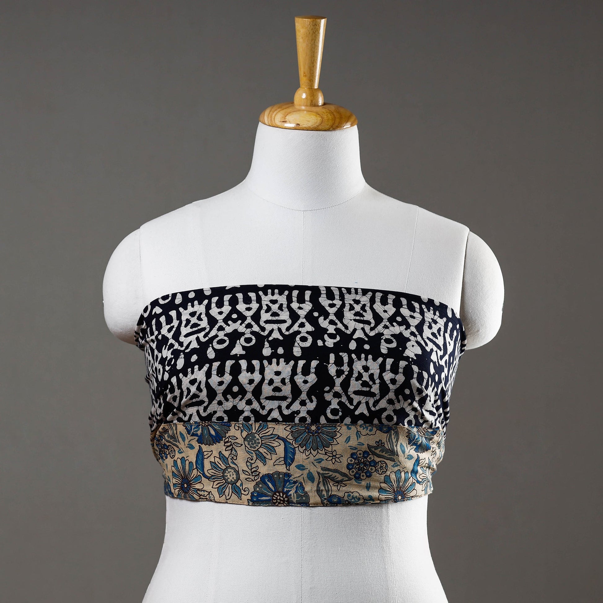 Black - Hand Batik Printed Cotton Blouse Piece