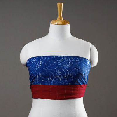 Blue - Hand Batik Printed Cotton Blouse Piece