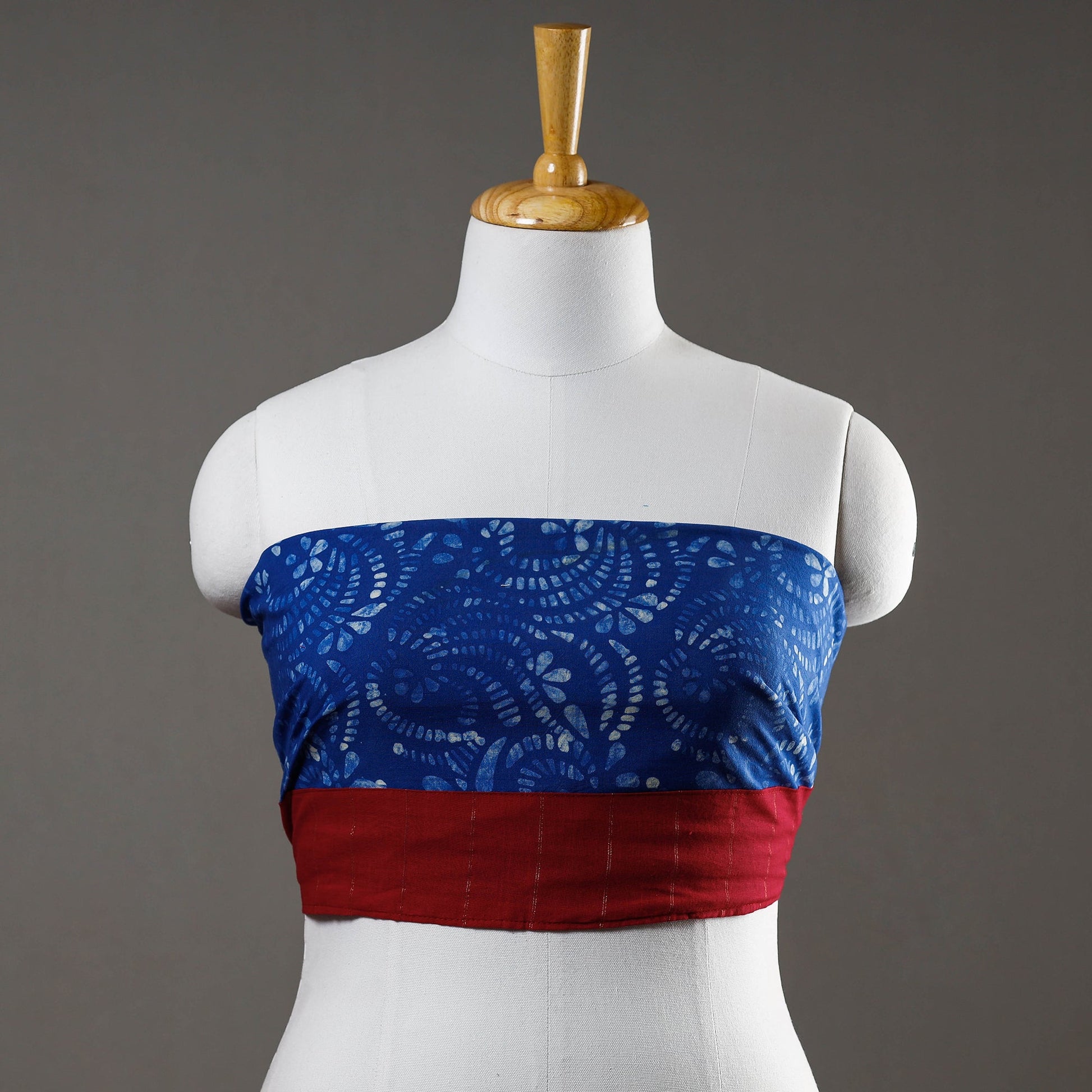 Blue - Hand Batik Printed Cotton Blouse Piece