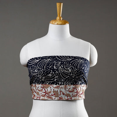 Blue - Hand Batik Printed Cotton Blouse Piece