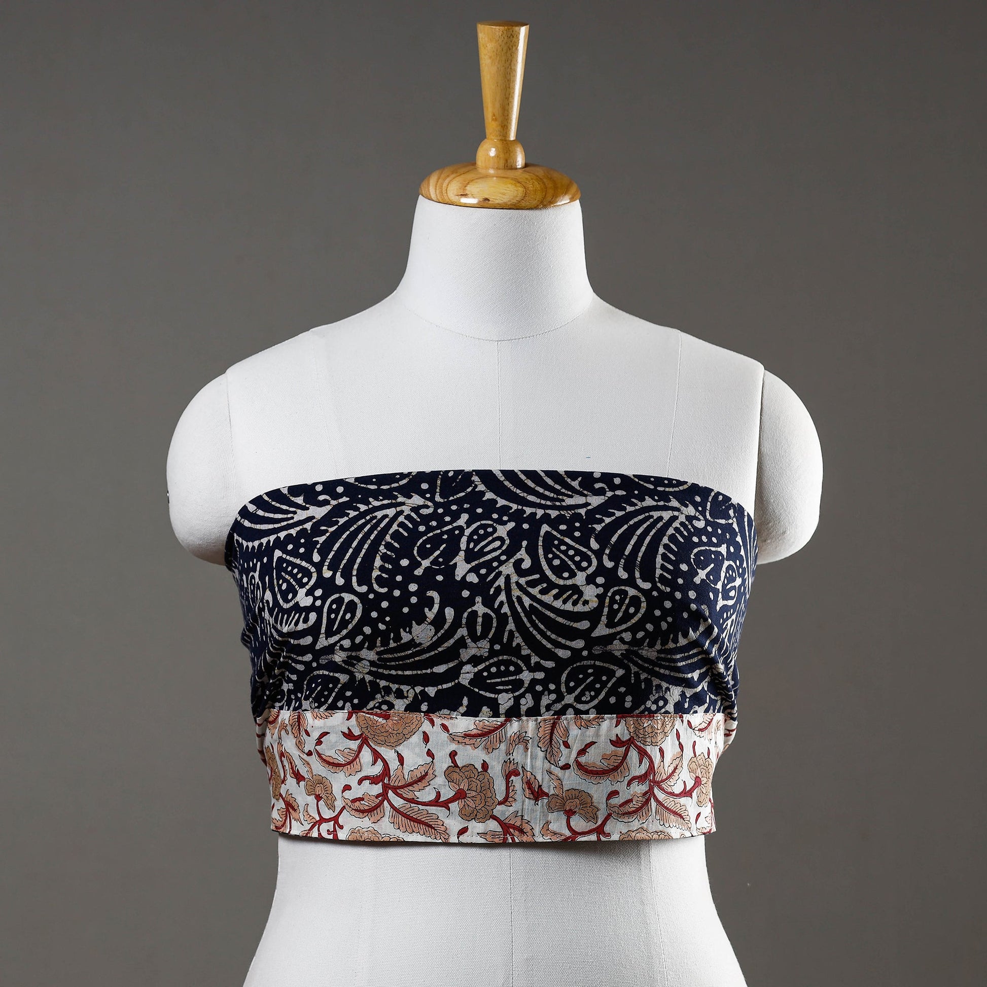 Blue - Hand Batik Printed Cotton Blouse Piece