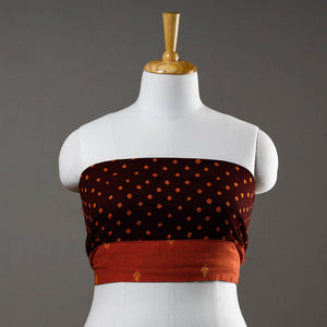 Brown - Bandhani Tie-Dye Cotton Blouse Piece