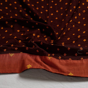 Brown - Bandhani Tie-Dye Cotton Blouse Piece
