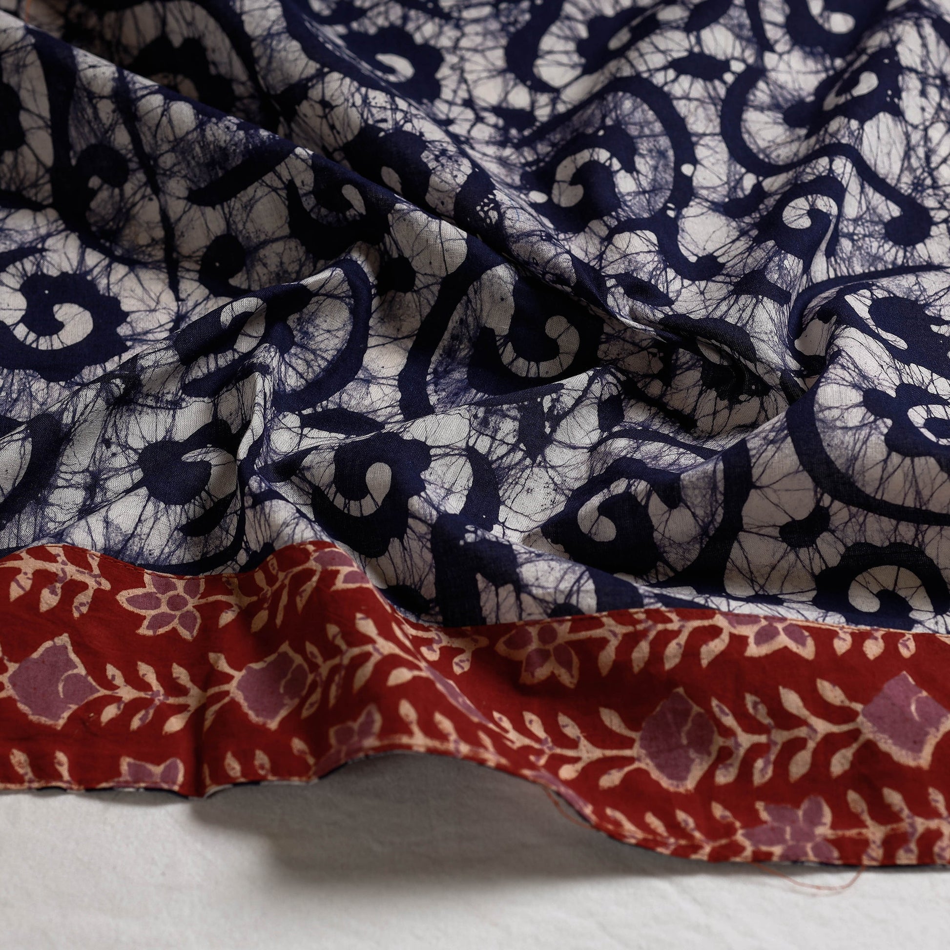 Blue - Hand Batik Printed Cotton Blouse Piece