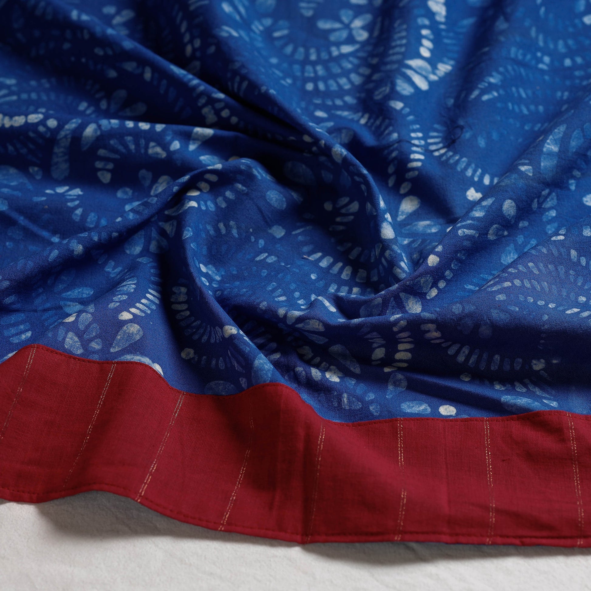 Blue - Hand Batik Printed Cotton Blouse Piece