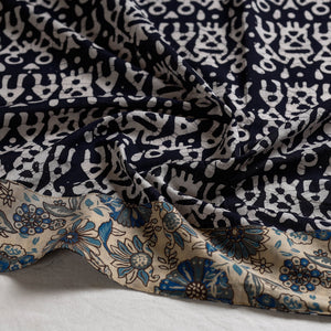 Black - Hand Batik Printed Cotton Blouse Piece