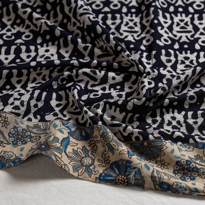Black - Hand Batik Printed Cotton Blouse Piece