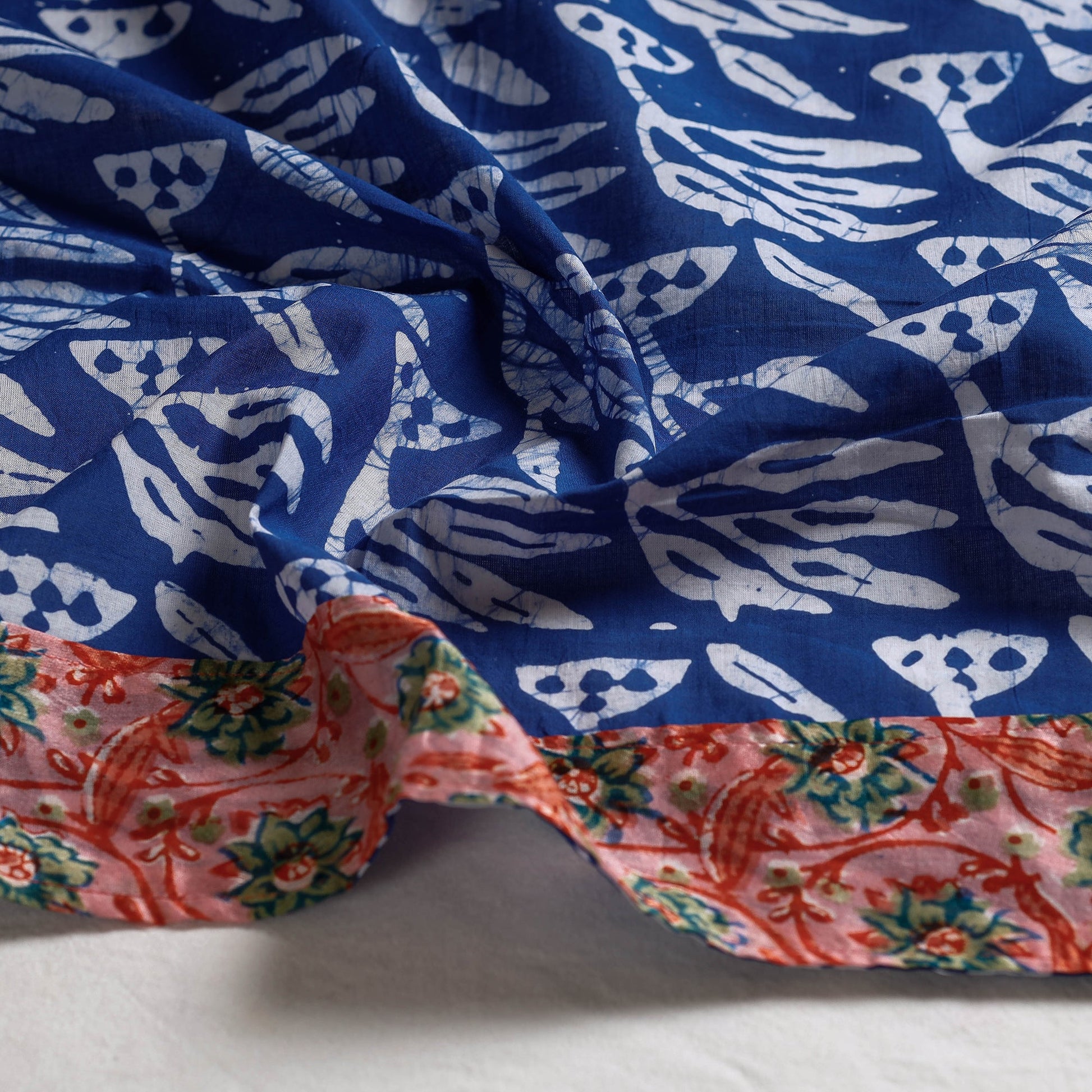 Blue - Hand Batik Printed Cotton Blouse Piece