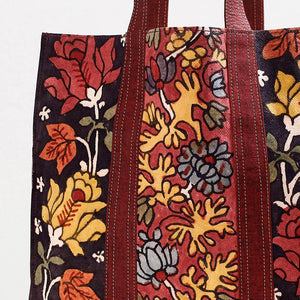 Black - Handpainted Kalamkari Natural Dyed Cotton Shoulder Bag