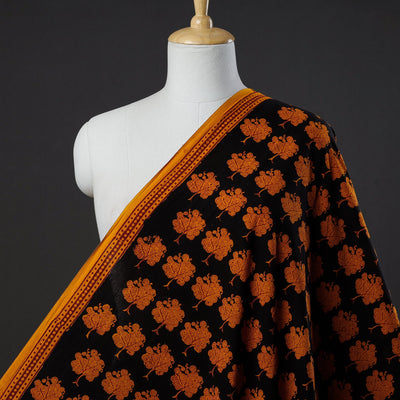 Black - Bagh Block Printing Natural Dyed Cotton Fabric