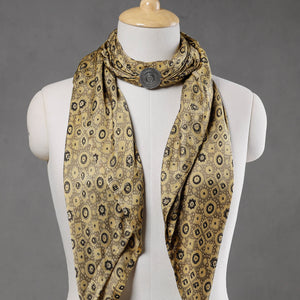 Brown - Modal Silk Ajrakh Block Printing Pendant Necklace Scarf