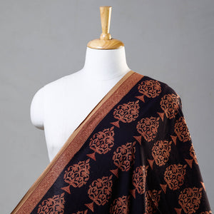 Black - Natural Dyed Cotton Bagh Print Fabric