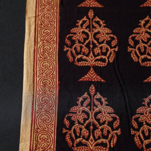 Black - Natural Dyed Cotton Bagh Print Fabric