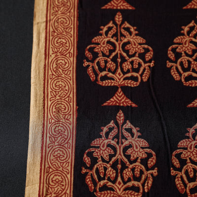 Black - Natural Dyed Cotton Bagh Print Fabric