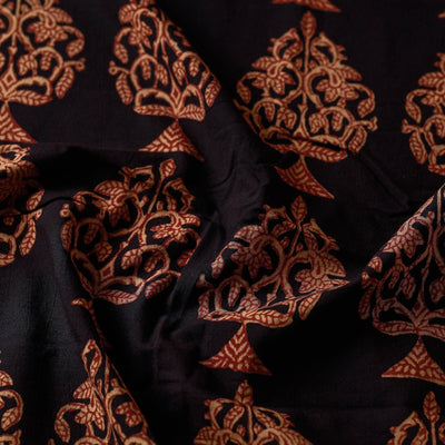 Black - Natural Dyed Cotton Bagh Print Fabric