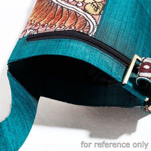 Brown - Handpainted Kalamkari Natural Dyed Ghicha Silk Sling Bag