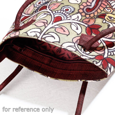 Black - Handpainted Kalamkari Natural Dyed Cotton Shoulder Bag