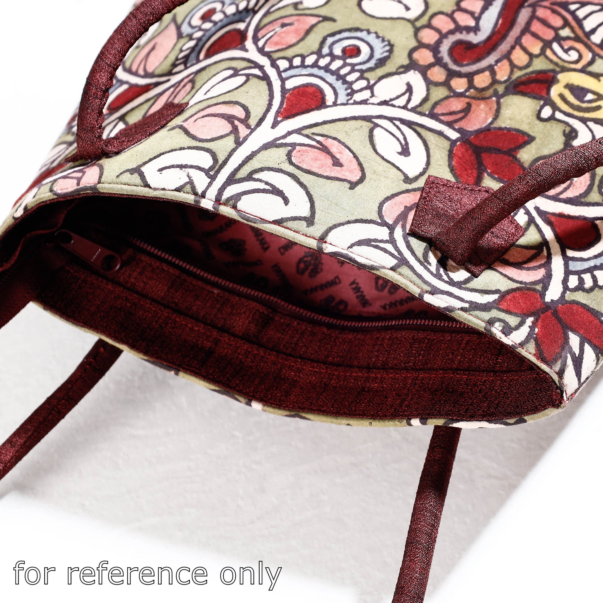 Black - Handpainted Kalamkari Natural Dyed Cotton Shoulder Bag