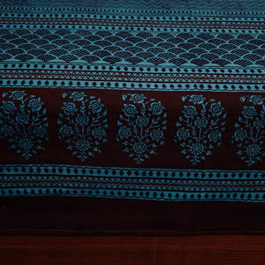 Blue - Bagh Block Printed Cotton Double Bed Cover with Pillow Covers (113 x 93 in)