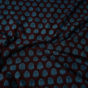 Blue - Bagh Block Printed Cotton Double Bed Cover with Pillow Covers (113 x 93 in)