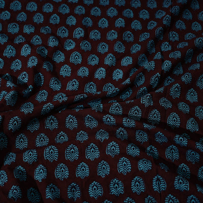 Blue - Bagh Block Printed Cotton Double Bed Cover with Pillow Covers (113 x 93 in)