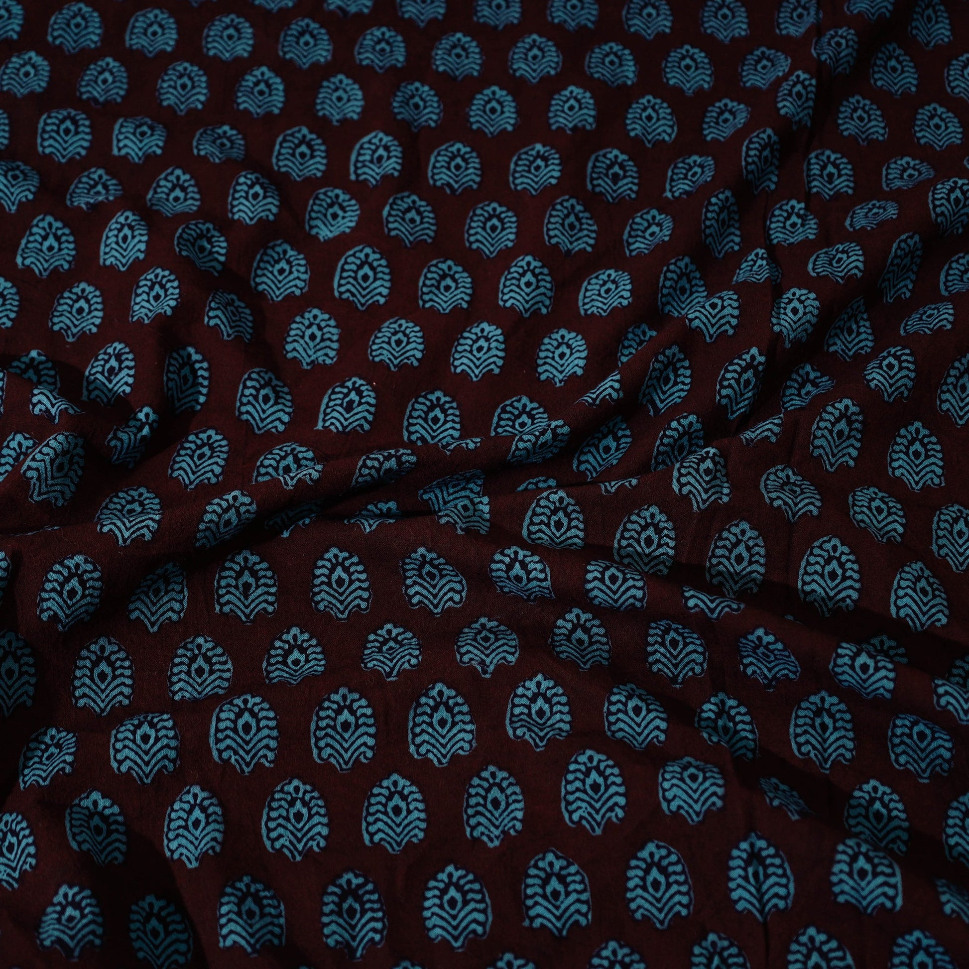 Blue - Bagh Block Printed Cotton Double Bed Cover with Pillow Covers (113 x 93 in)