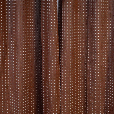 Brown - Jacquard Weave Cotton Door Curtain (7 x 3 Feet) (single piece)