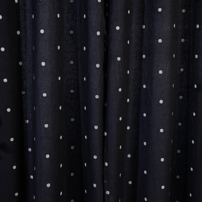 Black - Jacquard Weave Cotton Door Curtain (7 x 3 Feet) (single piece)