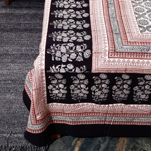 Beige - Bagh Block Printed Cotton Double Bed Cover with Pillow Covers (113 x 93 in)