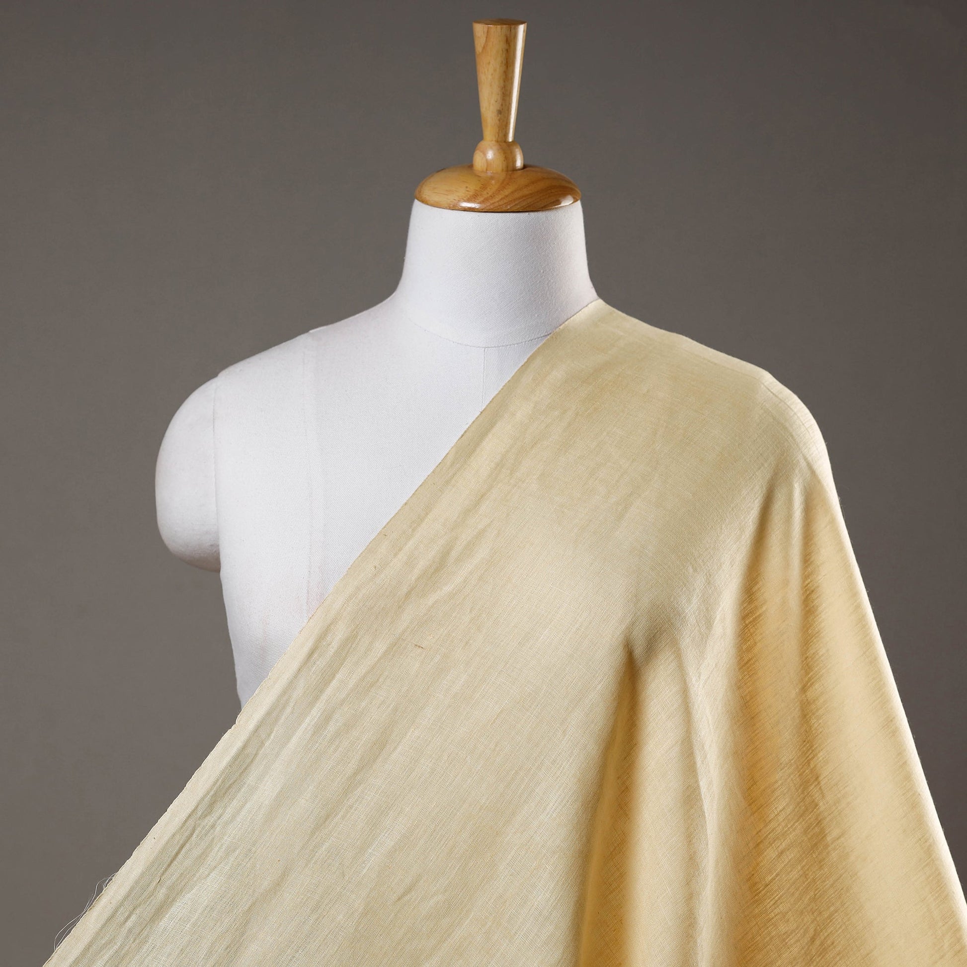 Beige - Bhagalpuri Handloom Pure Linen Fabric