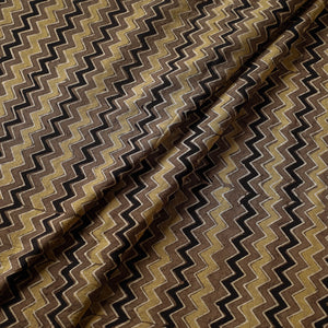 Ash Brown Ajrakh Hand Block Printed Cotton Fabric