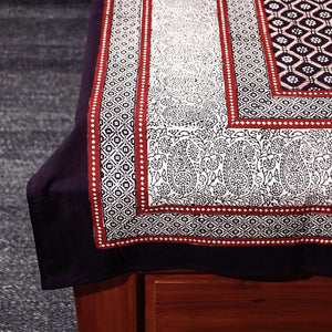 Black - Bagh Block Printed Cotton Single Bed Cover with Pillow Covers (94 x 64 in)