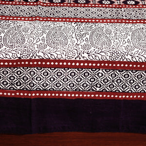Black - Bagh Block Printed Cotton Single Bed Cover with Pillow Covers (94 x 64 in)