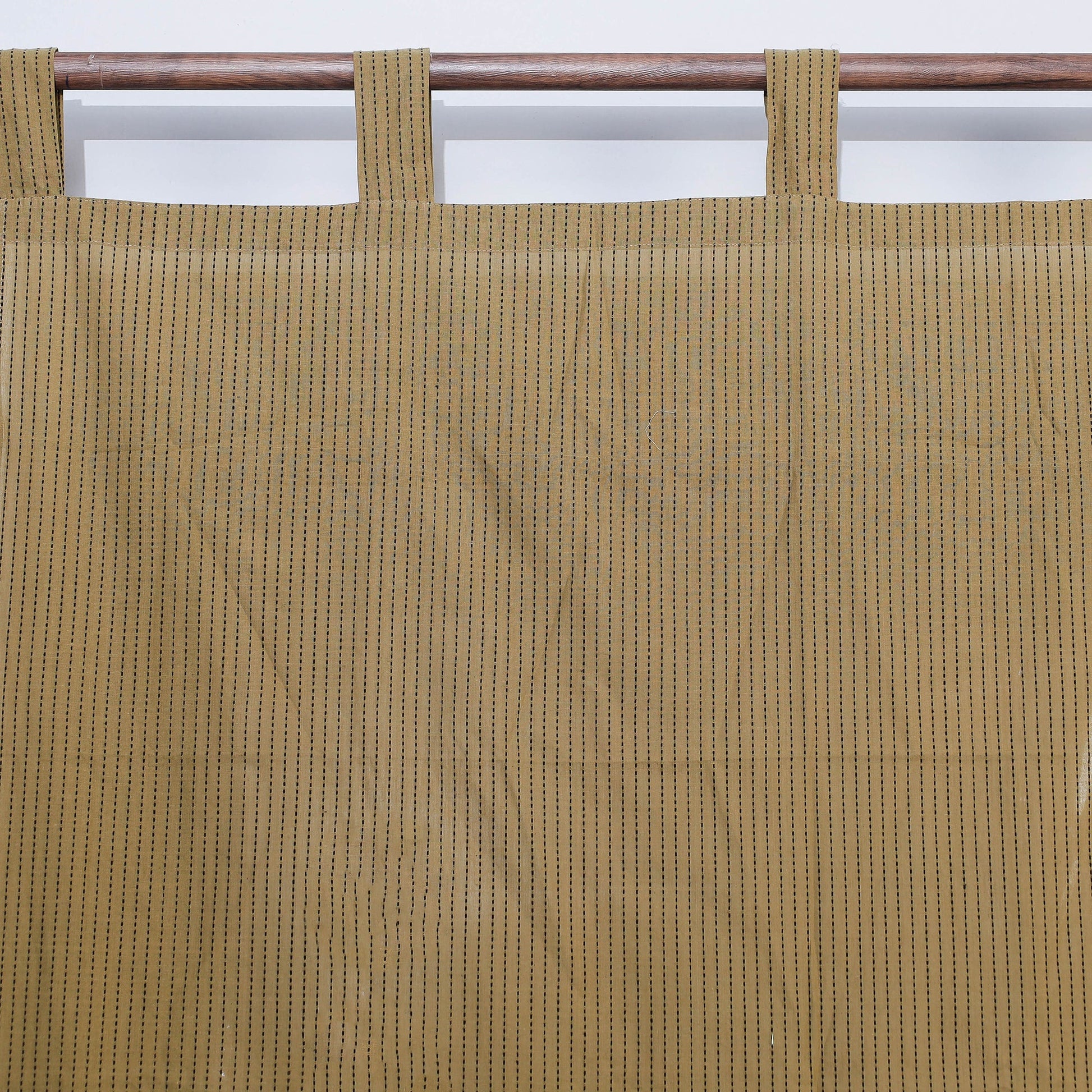 Brown - Jacquard Weave Cotton Window Curtain (5 x 3.5 Feet) (single piece)