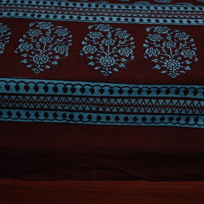 Blue - Bagh Block Printed Cotton Single Bed Cover with Pillow Covers (94 x 64 in)