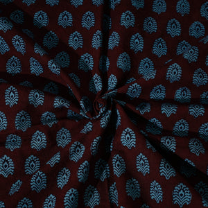 Blue - Bagh Block Printed Cotton Single Bed Cover with Pillow Covers (94 x 64 in)