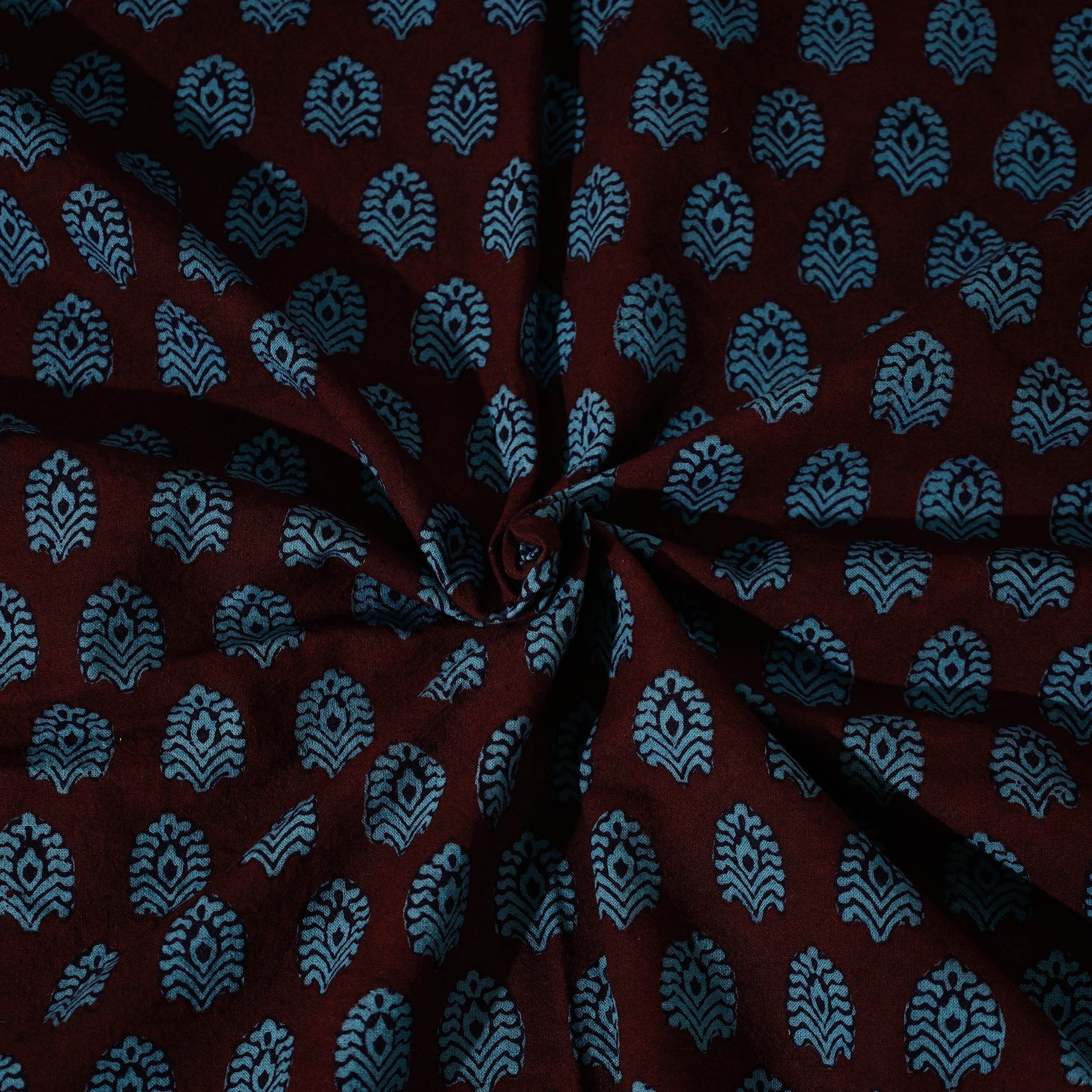 Blue - Bagh Block Printed Cotton Single Bed Cover with Pillow Covers (94 x 64 in)