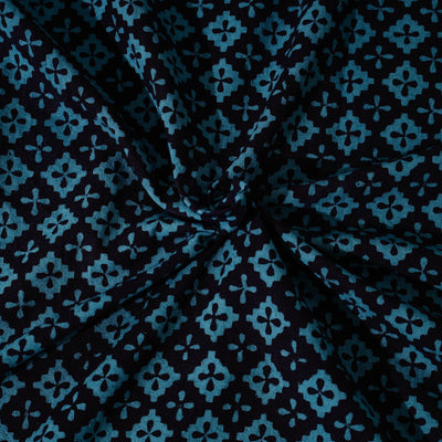 Blue - Bagh Block Printed Cotton Single Bed Cover with Pillow Covers (94 x 64 in)