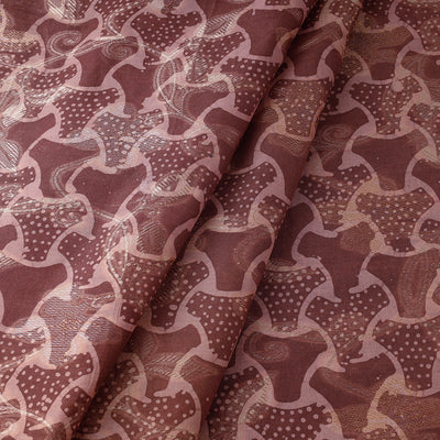 Brown - Jacquard Weave Cotton Batik Print Fabric