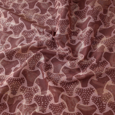 Brown - Jacquard Weave Cotton Batik Print Fabric