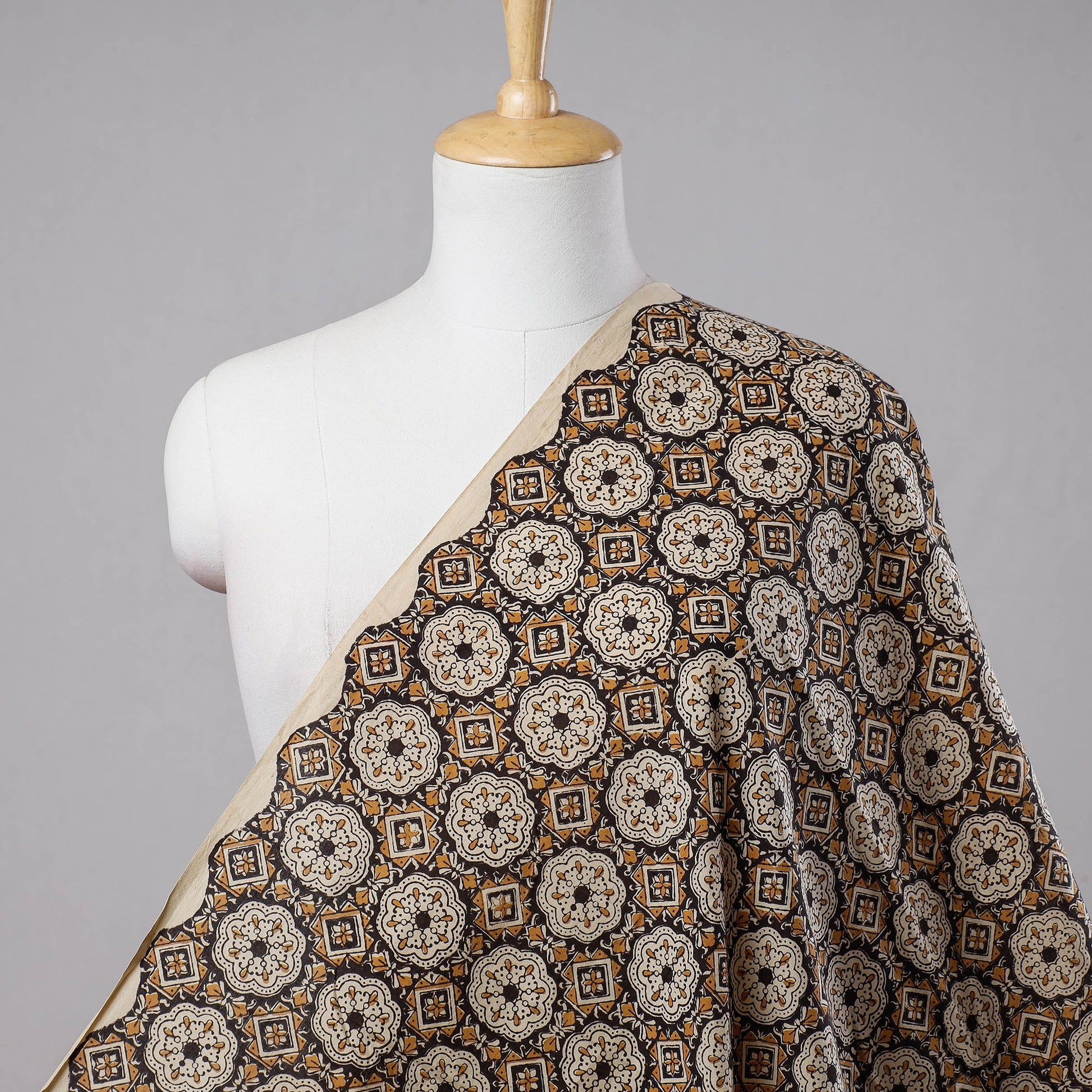 Brown - Bagru Block Print Cotton Fabric 13