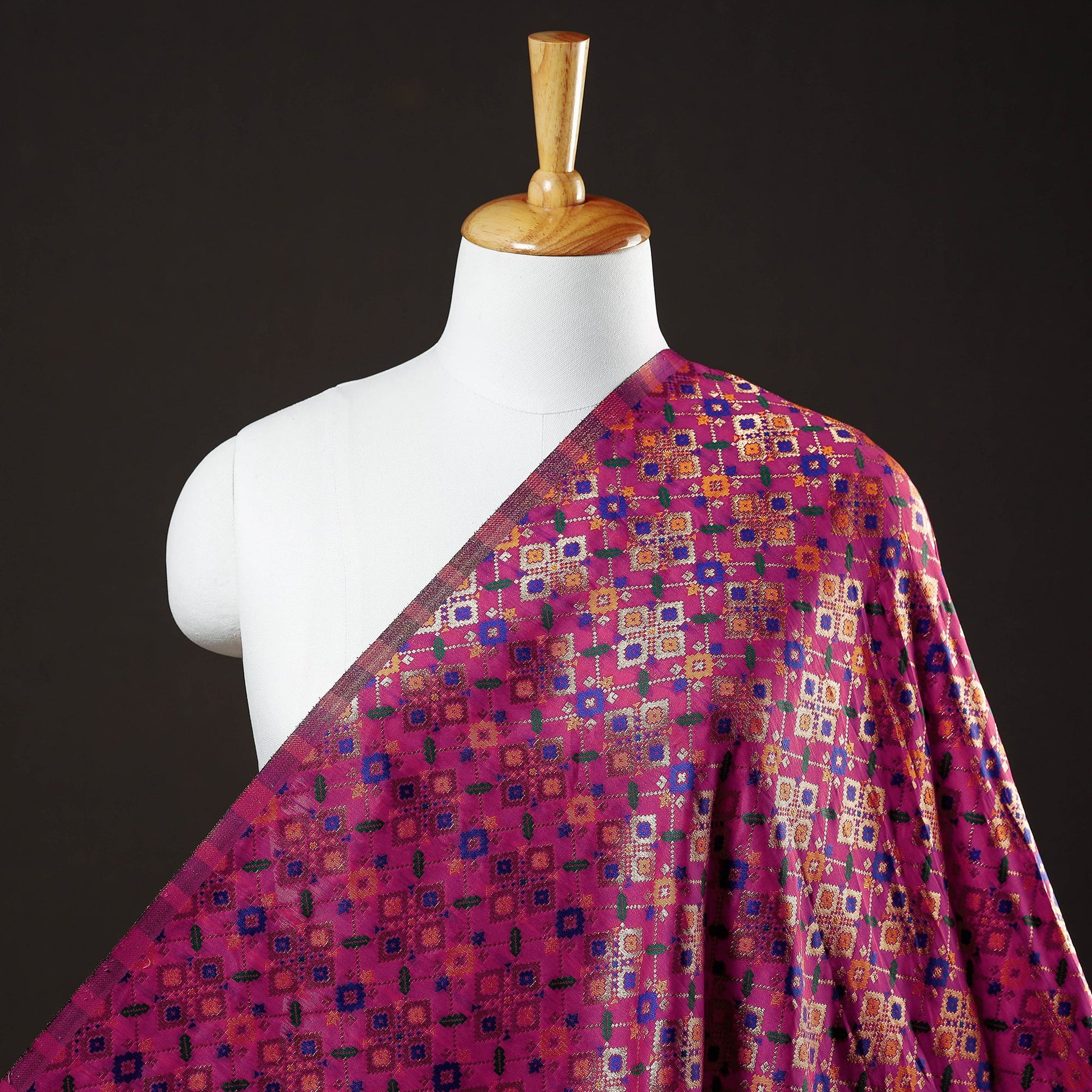 Purple - Banarasi Meena Jacquard Brocade Viscose Silk Fabric